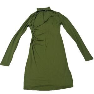 ASOS DESIGN Women’s Green Mini Ruched Long Sleeve Stretch Sweetheart Size 6 NEW